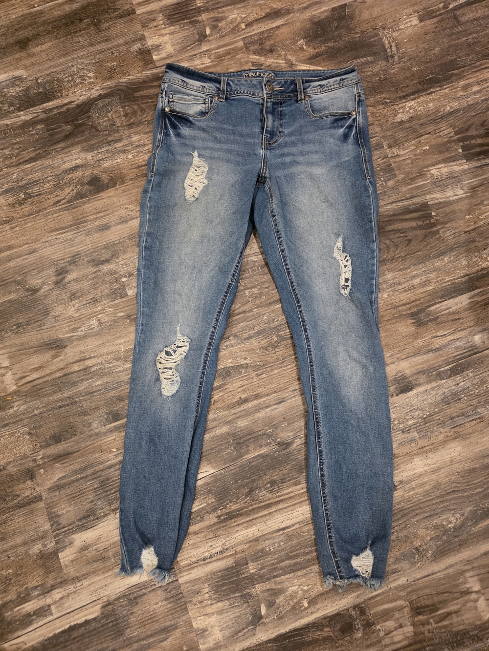 Maurices Distressed Skinny Jeans - Light Blue Wash